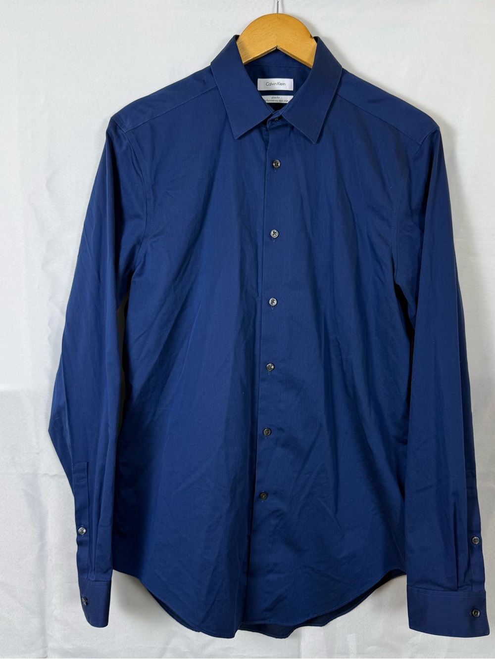 Calvin Klein Slim Fit Performance Non Iron Dress Shirt Blue 15.5 34/35